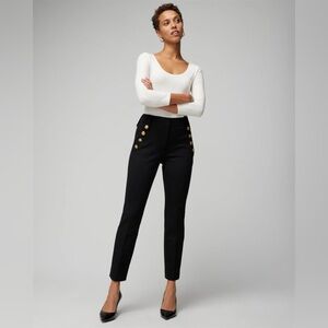 White House Black Market WHBM Jolie Button Straight Luxe Stretch Pant Size 6